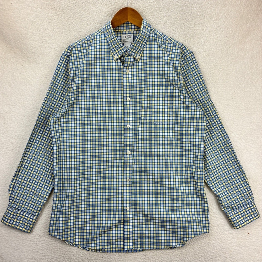 L.L.Bean Button Down Shirts Men's L Red Green Plaid Long Sleeve Casual Lot of 5 - Picture 12 of 16